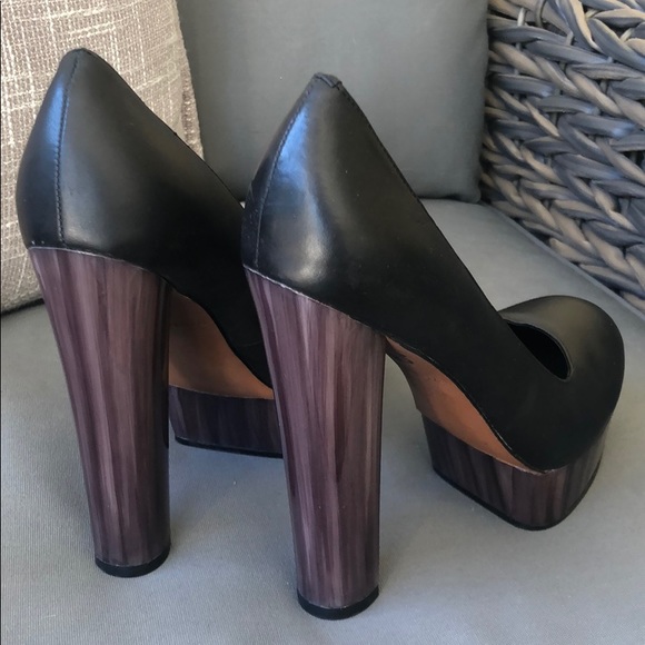 (Sold) Rachel Zoe Leila Leather Pumps Black Purple - Picture 6 of 8